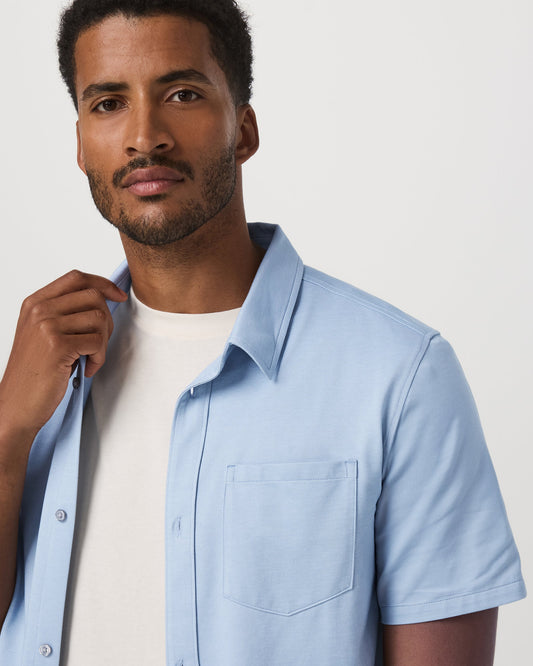 Short Sleeve Knit Oxford Button Down - Classic Fit - US 3929