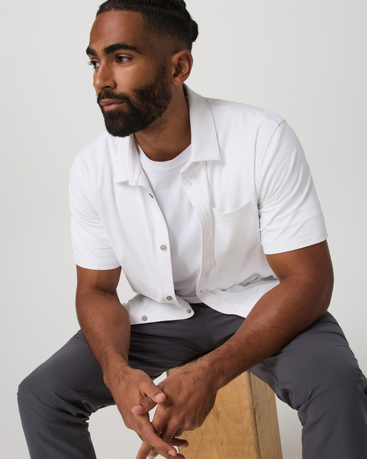 Short Sleeve Ponto Button Down Shirt - US 1142