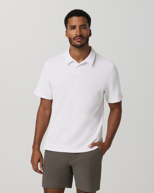 Short Sleeve Lightweight Tech Waffle Polo - Relaxed Fit - US 4377