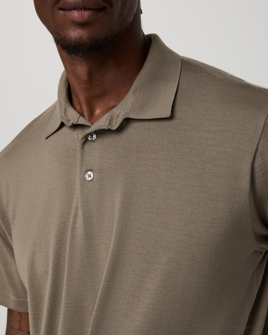 Short Sleeve Merino Wool Sweater Polo - US 8414