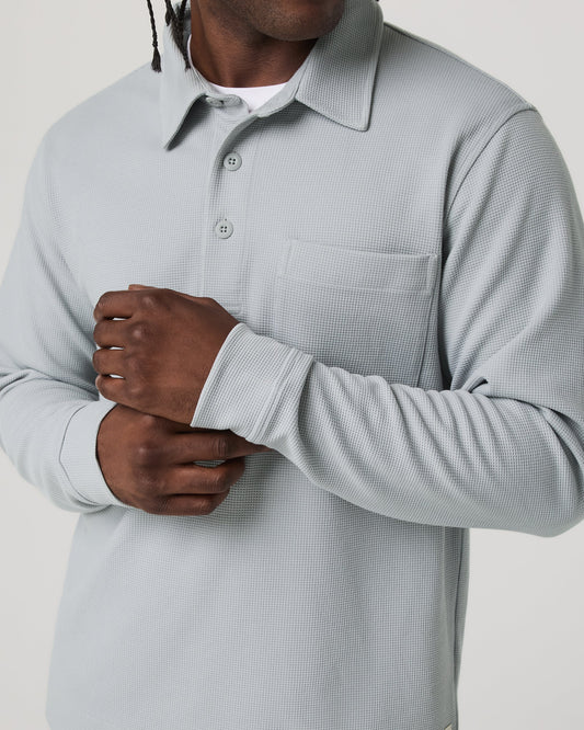 Long Sleeve Waffle Polo - US 7777