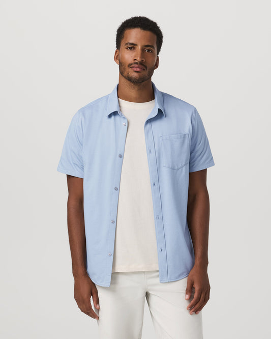 Short Sleeve Knit Oxford Button Down - Classic Fit - US 3929