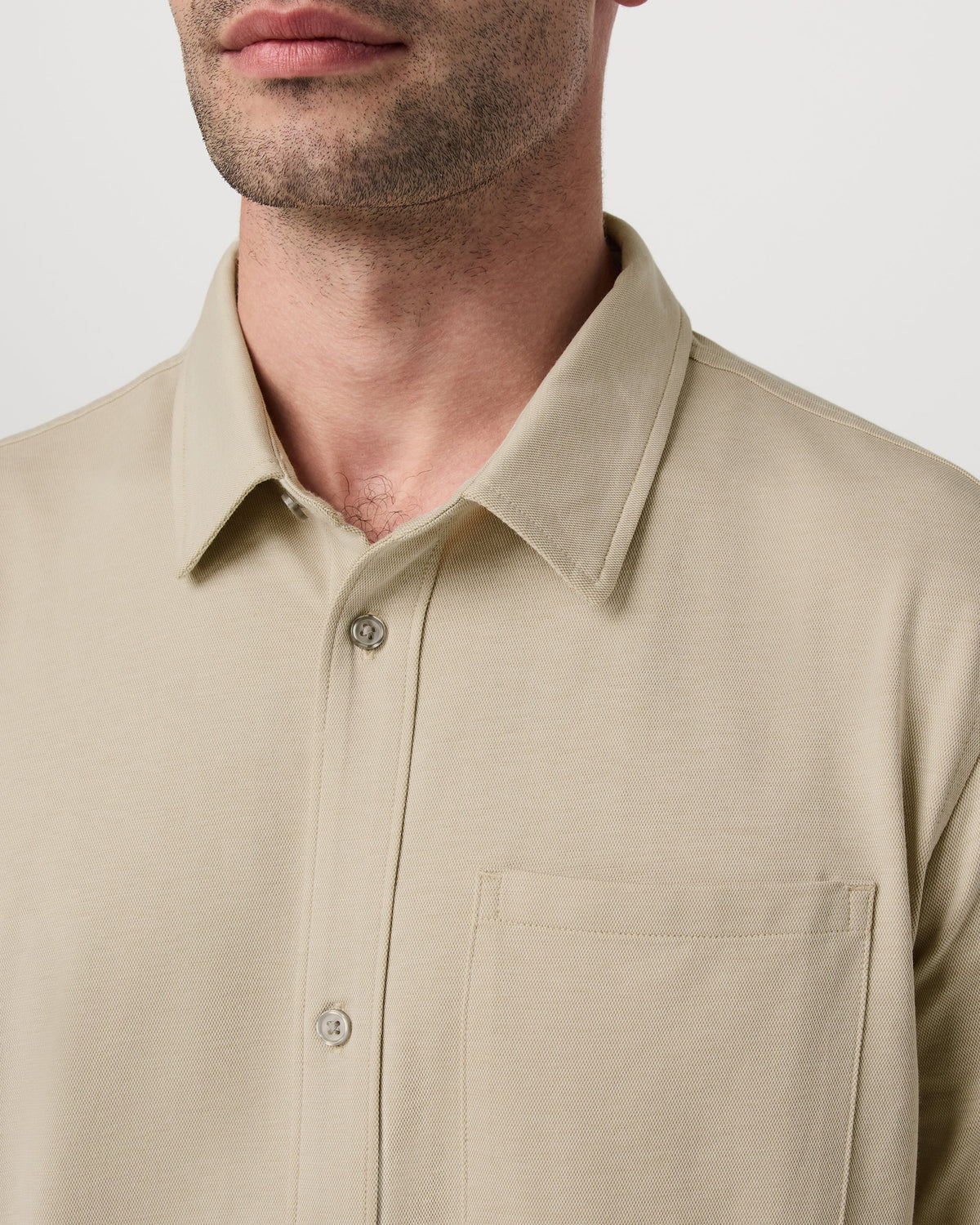 Short Sleeve Knit Oxford Button Down - Classic Fit - US 8563