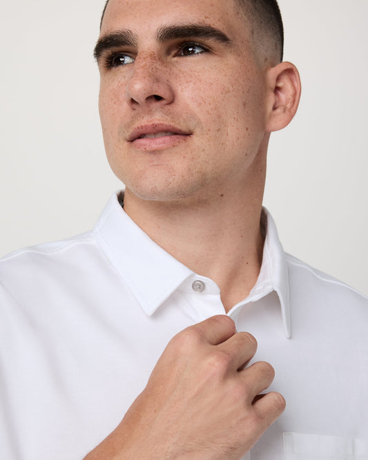 Short Sleeve Knit Oxford Button Down - Classic Fit - US 9146