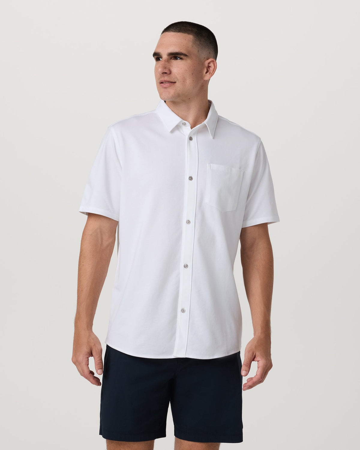 Short Sleeve Knit Oxford Button Down - Classic Fit - US 9146