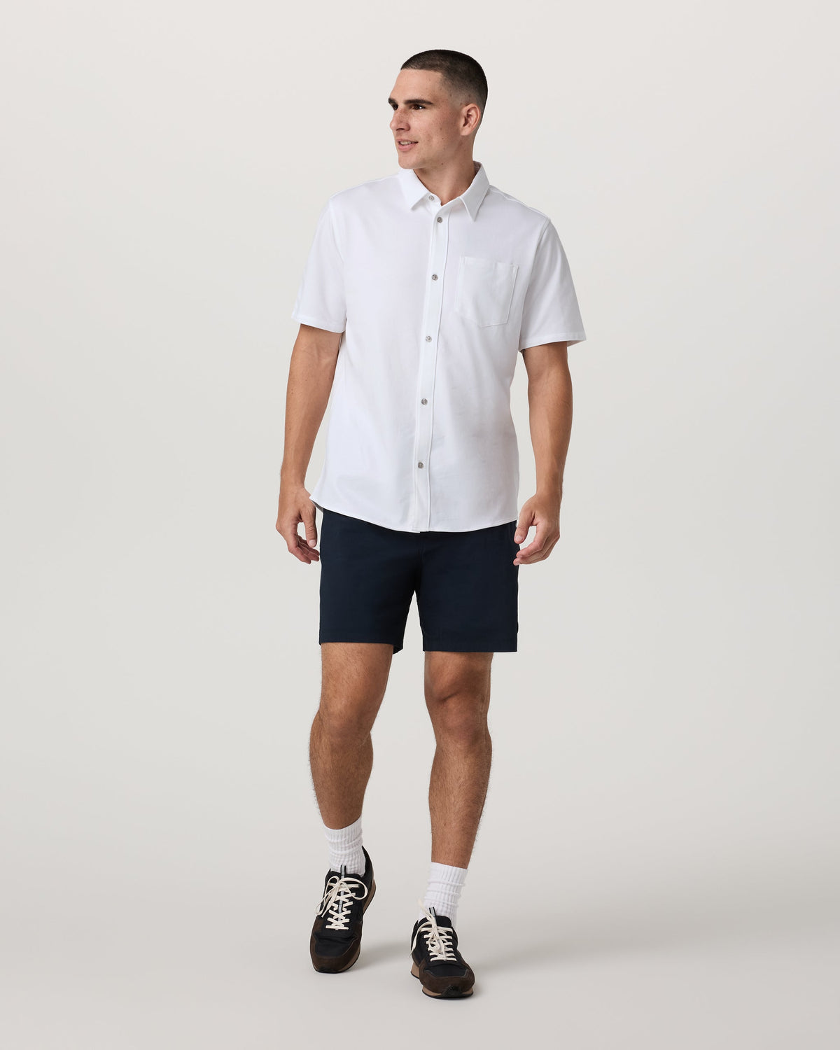 Short Sleeve Knit Oxford Button Down - Classic Fit - US 9146