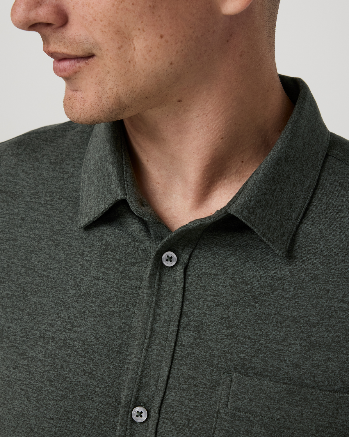 Short Sleeve Ponto Button Down Shirt - US 3535
