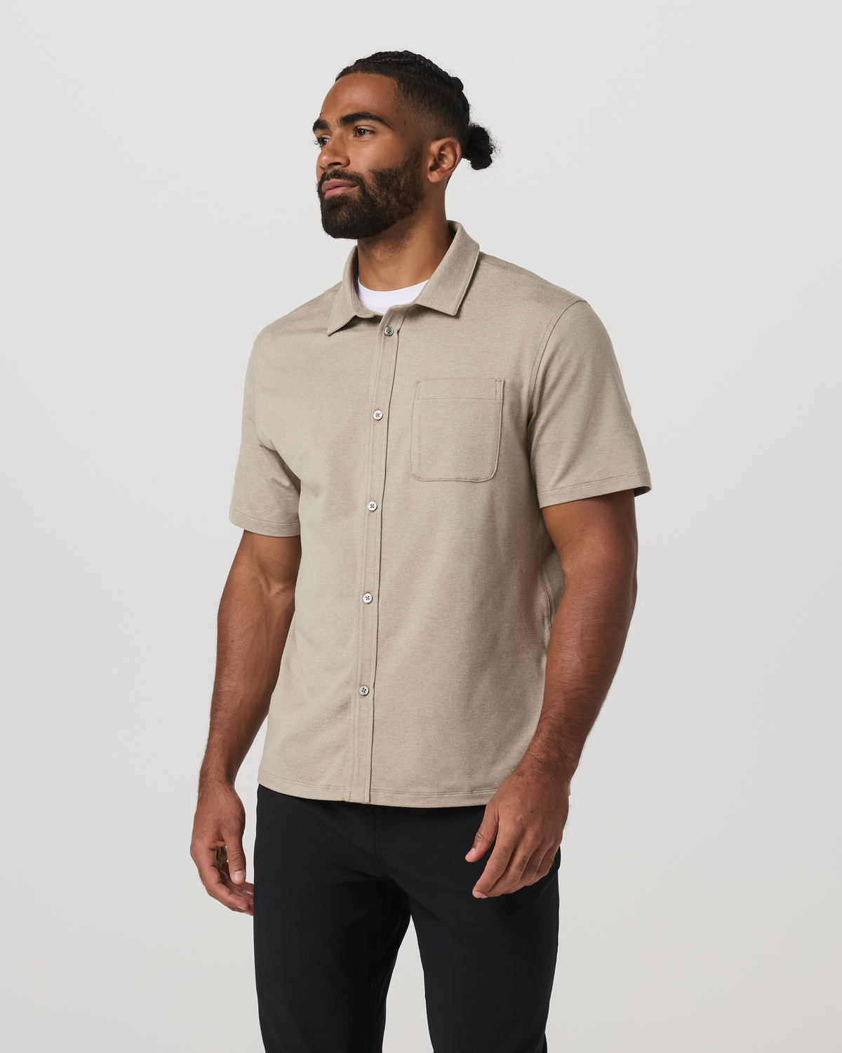 Short Sleeve Ponto Button Down Shirt - US 9859