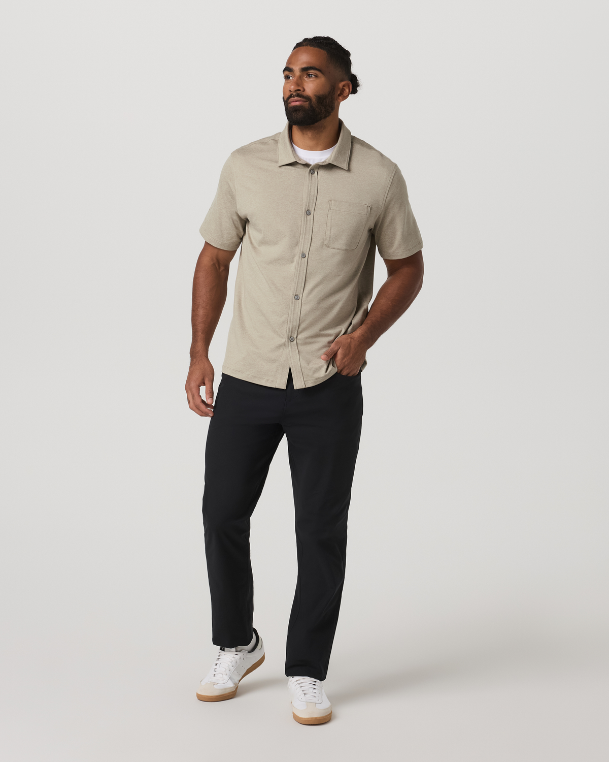 Short Sleeve Ponto Button Down Shirt - US 9859