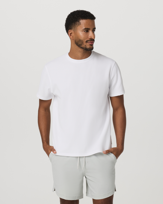 Short Sleeve Lightweight Tech Waffle Tee - Relaxed Fit - US 3986