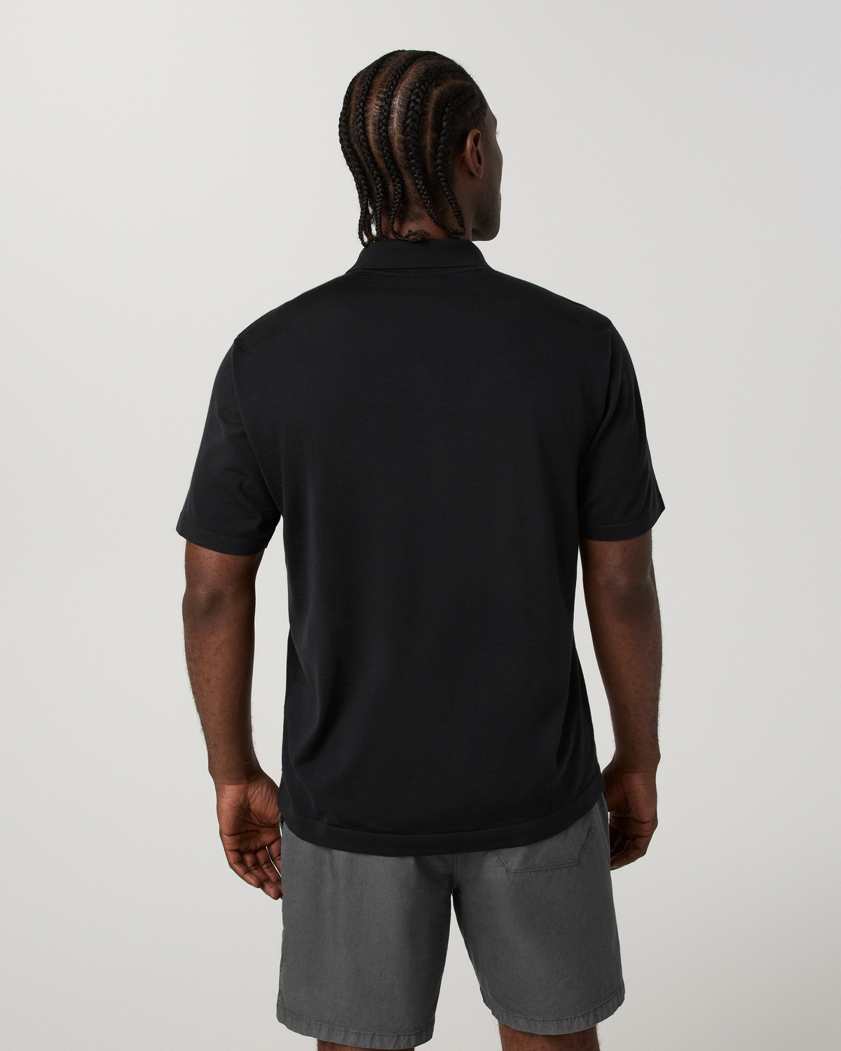 Short Sleeve Merino Wool Sweater Polo - US 3791