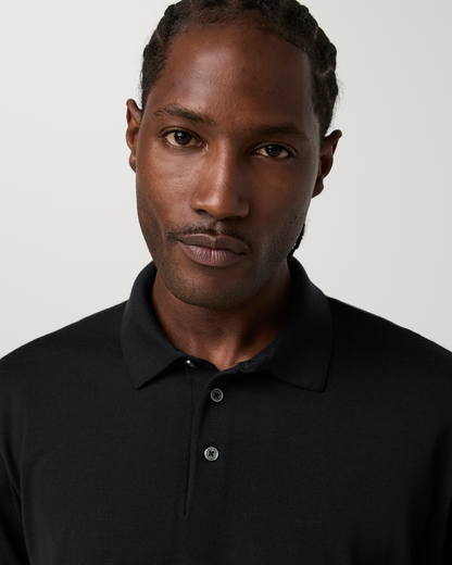 Short Sleeve Merino Wool Sweater Polo - US 3791