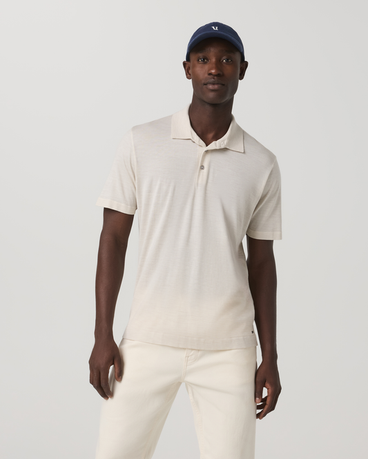 Short Sleeve Merino Wool Sweater Polo - US 8739