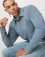 Long Sleeve Waffle Polo - US 6696