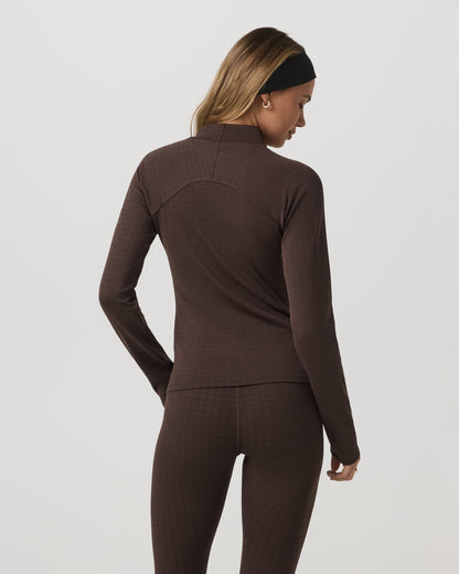 Long Sleeve Chilled Out Houndstooth Mock - US 3100