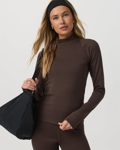 Long Sleeve Chilled Out Houndstooth Mock - US 3100
