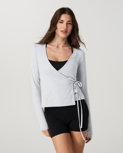 Long Sleeve Halo Wrap Top - US 7491