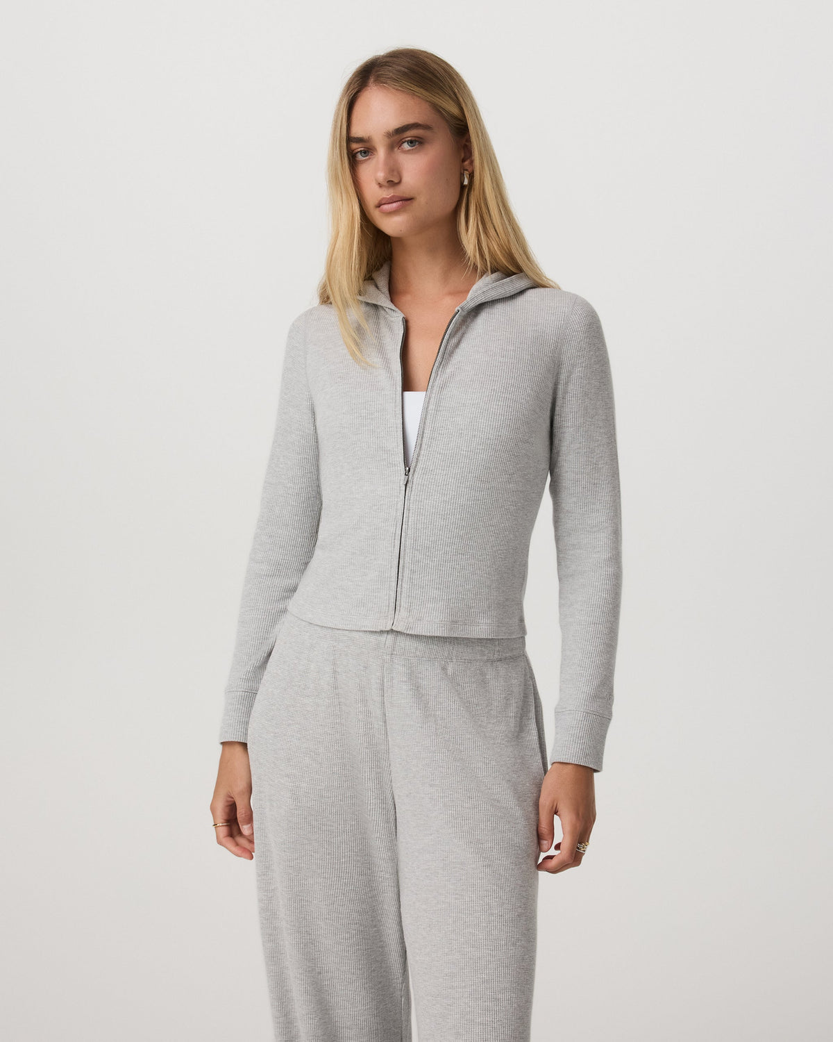 Waffle Full Zip Hoodie - US 8422
